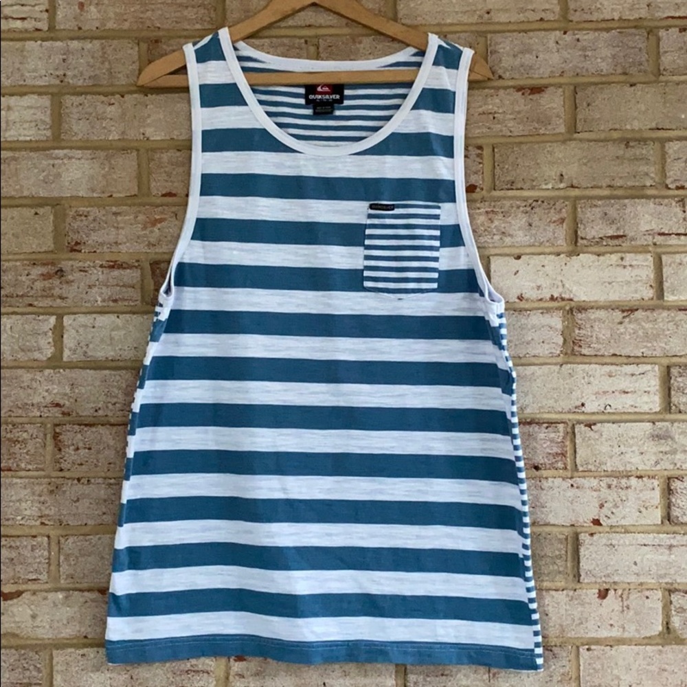 Quicksilver Striped Pocket Muscle Tank XL